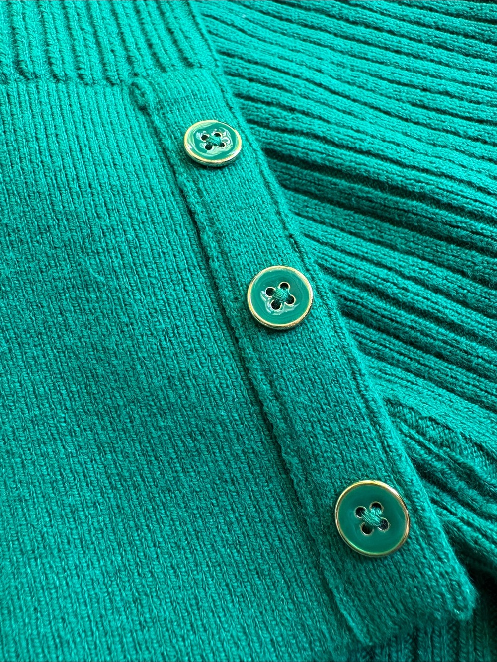 Talbots Ribbed turtleneck sweater button cuffs - Picture 2 of 4